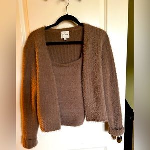 2-piece cropped sweater set. Cute & soft. Size Large. True to size.